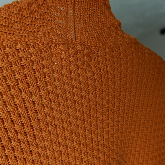 Rust and Black Aztec Weave  Cotton Cardigan Sweater - Picture 5 of 6